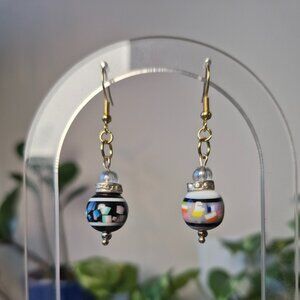 Mix Match Black and White Ornament Earrings